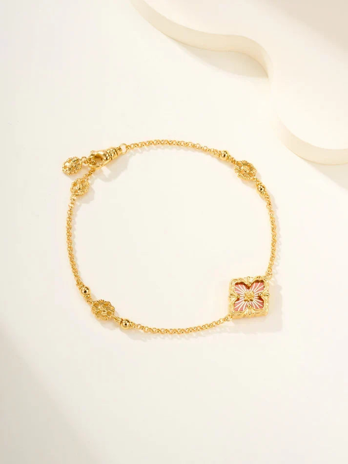 [Cyra] B.C.L EMAILLIERTES Ein-Blumen-Armband (Verschiedene Farben)