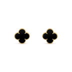 [Cyra] CLOVER MEDIUM 1 MOTIV ONYX OHRSTECKER