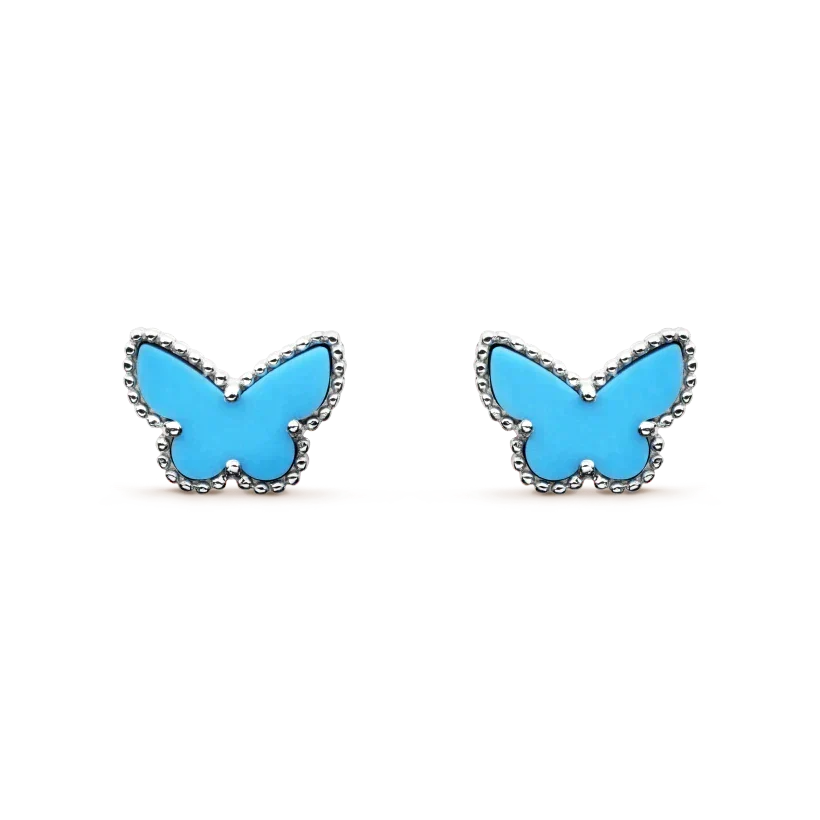 [Cyra] SCHMETTERLING-OHRRINGE TÜRKIS SILBER