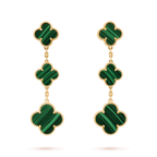 [Cyra]  CLOVER MALACHITE 3 MOTIFS GOLD