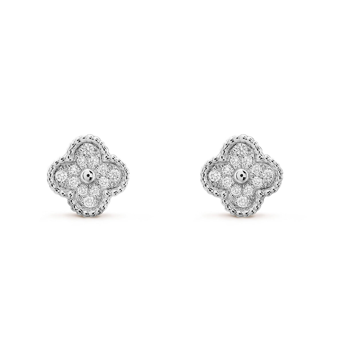 [Cyra]  CLOVER MINI DIAMOND STUD EARRINGS