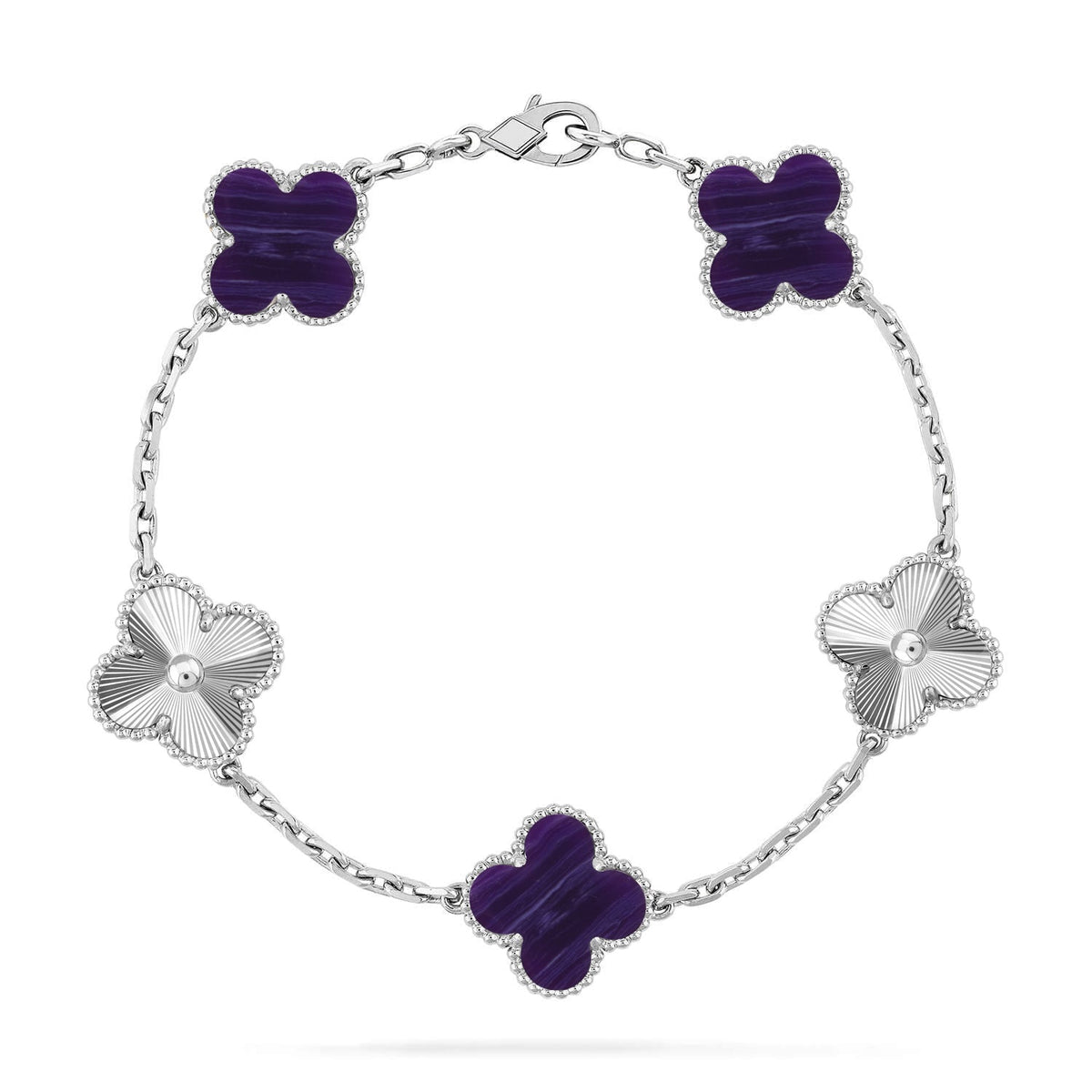 [Cyra] New CLOVER 5 MOTIF PURPLE STRIPES BRACELET COLLECTION