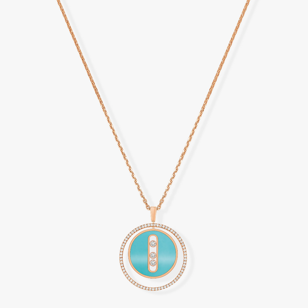 [Cyra]   MOVE 3 DIAMONDS KETTE AUS TÜRKIS, ROSÉGOLD UND DIAMANTEN