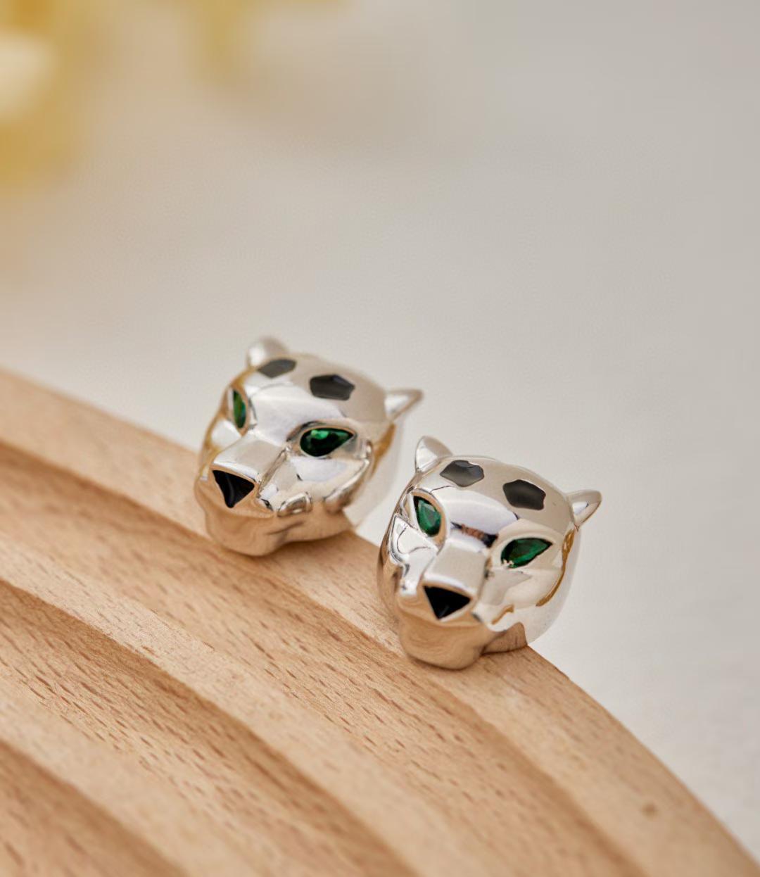 [Cyra]  CHRRTAH-PRINT STUD EARRINGS, THREE COLORS