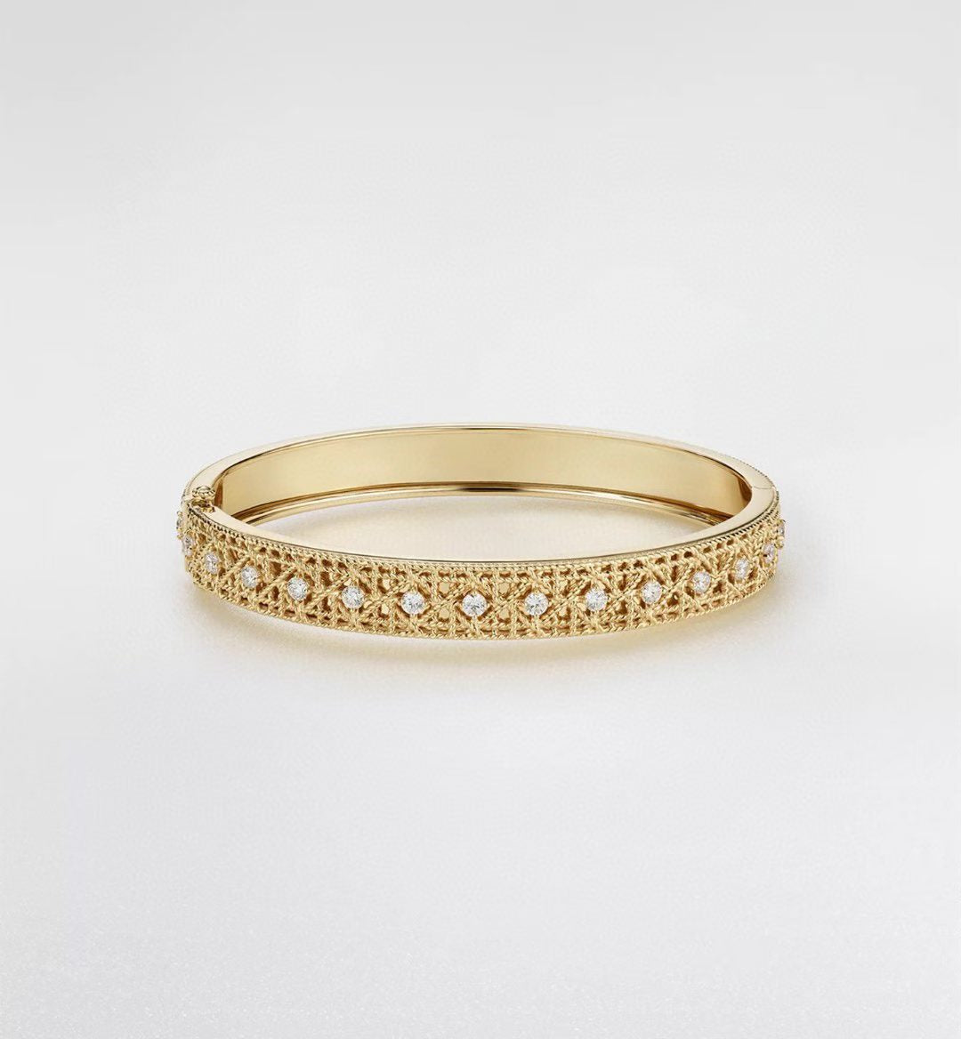 [Cyra]  2026 WOVEN-PATTERN BRACELET SET WITH FULL DIAMOND INLAY THREE-COLORS