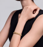 [Cyra] 2026 ARMBAND-SET MIT GEFLECHTEM MUSTER UND VOLLSTÄNDIGEM DIAMANTBESATZ, DREIFARBIG