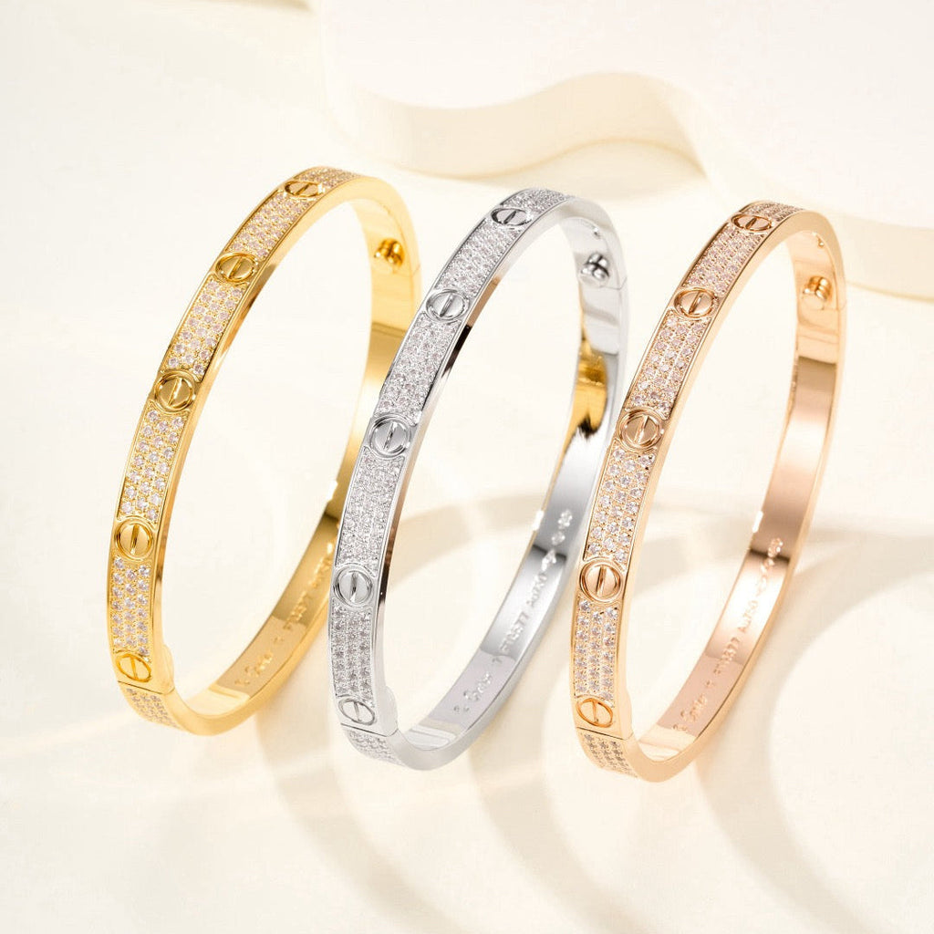 [Cyra]  LOVE ブレスレット 4.8MM ダイヤモンドパヴェ