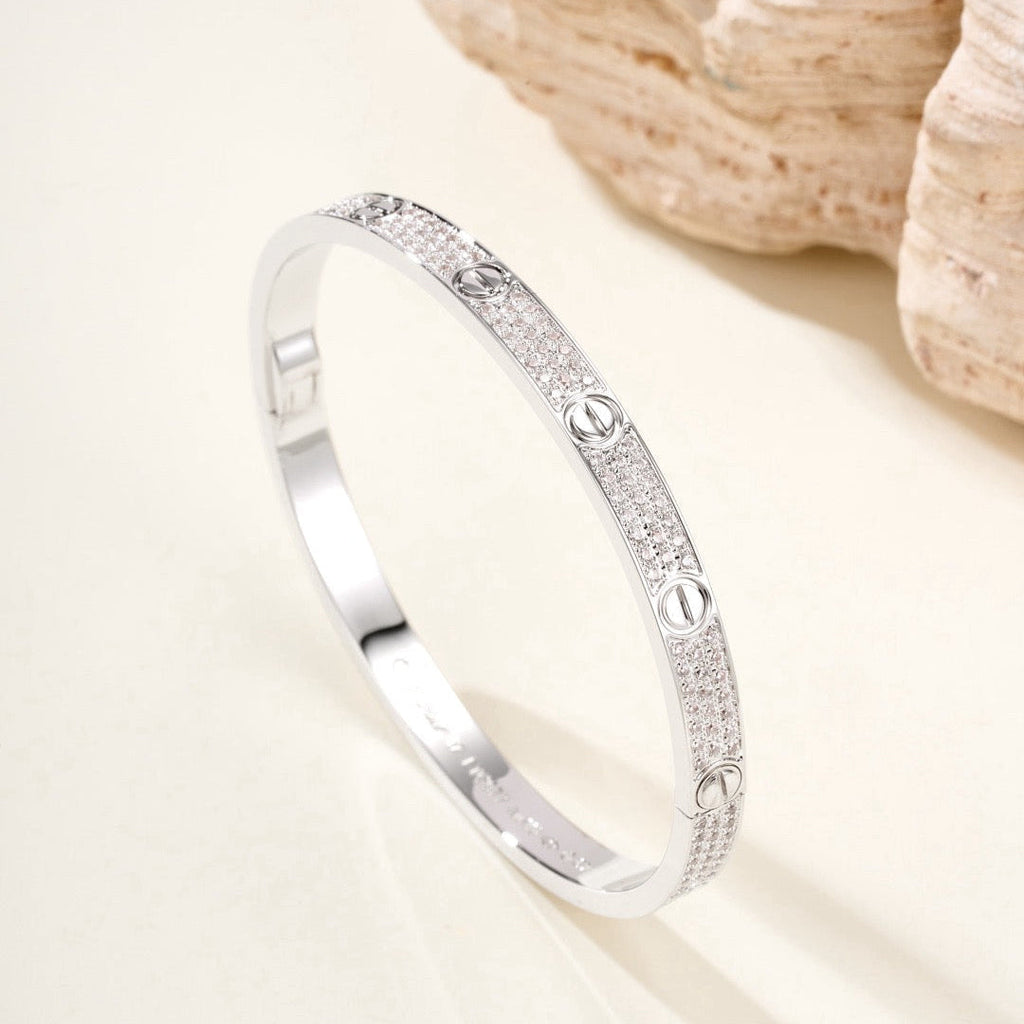 [Cyra]  LOVE ブレスレット 4.8MM ダイヤモンドパヴェ