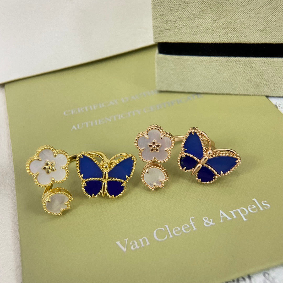 [Cyra]  2026 NEW MODEL SPRING LUCKY 3 MOTIF GOLD RING