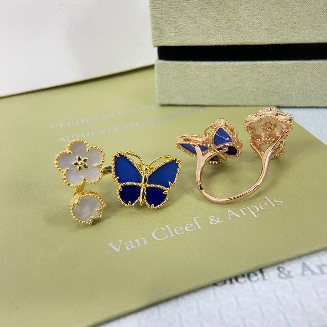[Cyra]  2026 NEW MODEL SPRING LUCKY 3 MOTIF GOLD RING