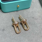 [Cyra]  TF U-shaped diamond earrings