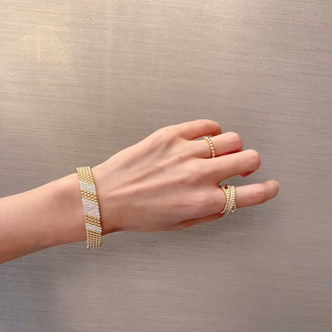 [Cyra]   PERLEE DIAMOND BRACELET ,5-ROW DIAMOND-SET DESIGN