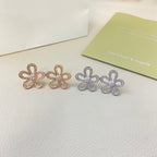 [Cyra] FLOWEACE FULL-DIAMOND FLOWER EARRINGS