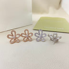 [Cyra] FLOWEACE FULL-DIAMOND FLOWER EARRINGS
