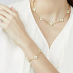 [Cyra]  New  CLOVER 5 MOTIF FULL DIAMOND BRACELET COLLECTION