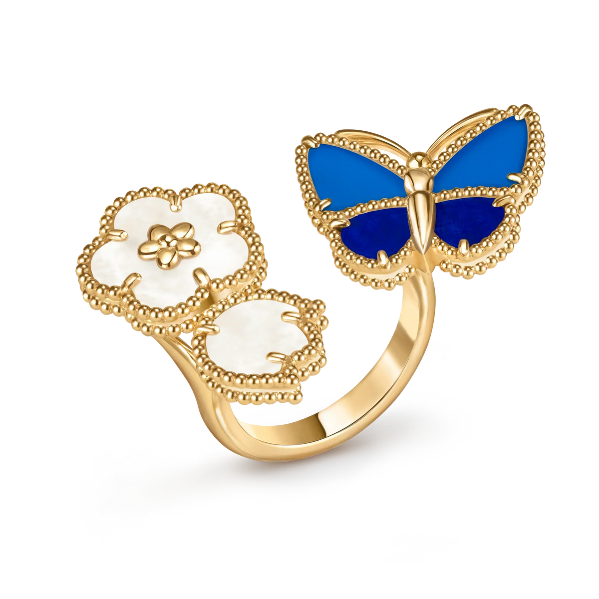 [Cyra]  2026 NEW MODEL SPRING LUCKY 3 MOTIF GOLD RING