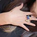 [Cyra]  2026 NEW MODEL SPRING LUCKY 3 MOTIF GOLD RING