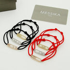 [Cyra] Messika Care(s) Armband aus rosafarbenem Kordel mit Pavé-Besatz