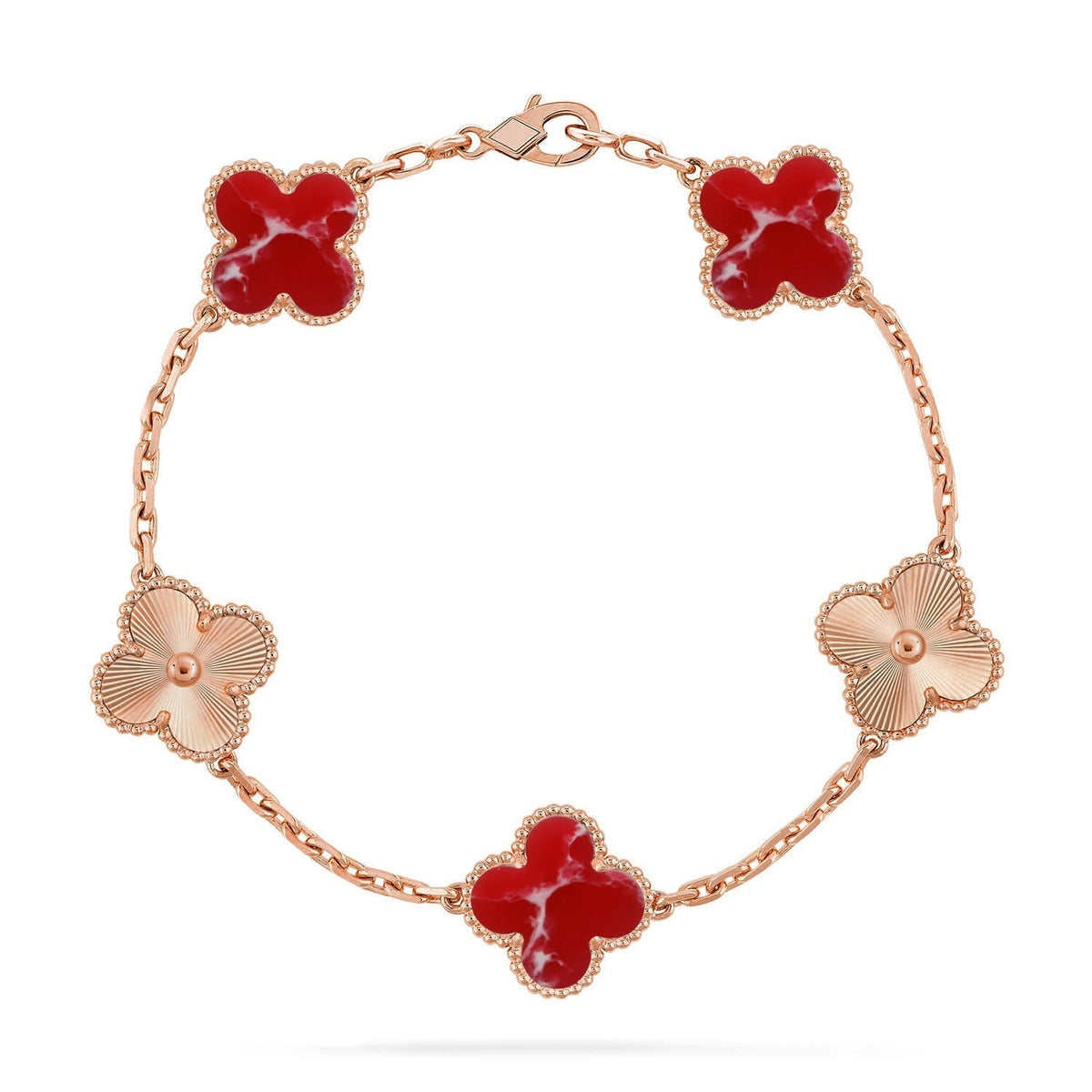 [Cyra] New CLOVER 5 MOTIF RED PATTERN BRACELET COLLECTION