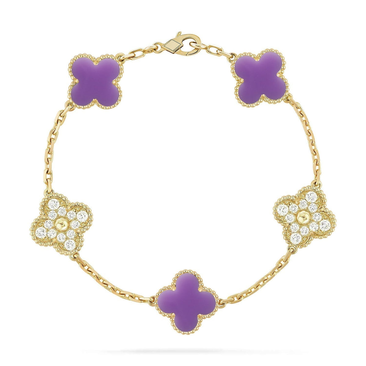 [Cyra] New CLOVER 5 MOTIF LIGHT PURPLE BRACELET COLLECTION