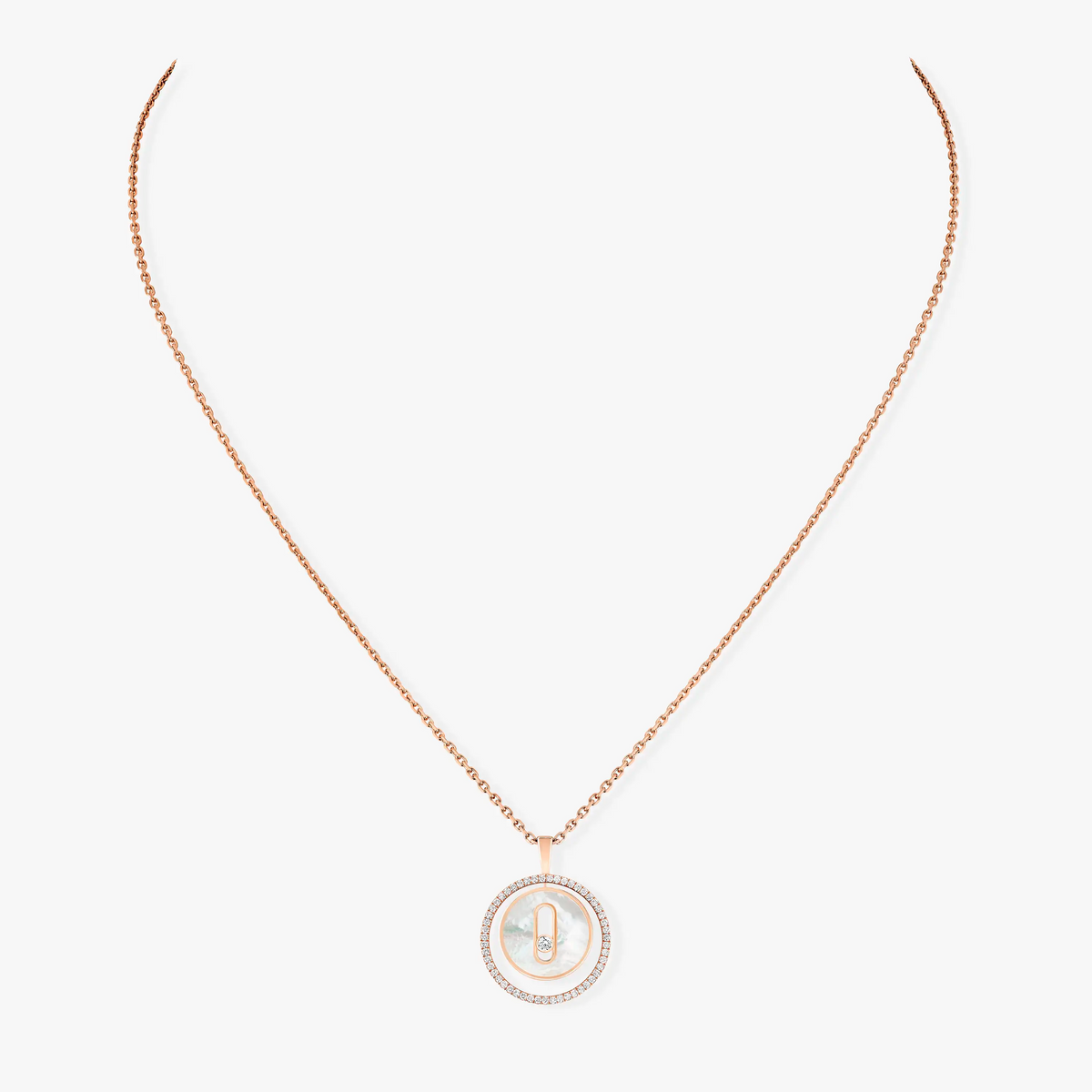 [Cyra]   MOVE 1 DIAMOND KETTE AUS WEISSEM PERLMUTT UND ROSÉGOLD MIT DIAMANTEN