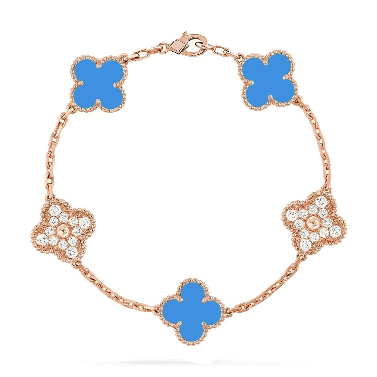 [Cyra] New CLOVER 5 MOTIF BLUE AGATE BRACELET COLLECTION