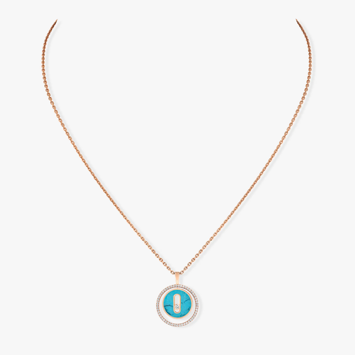 [Cyra]   MOVE 1 DIAMOND TÜRKIS ROSÉGOLD DIAMANT-HALSKETTE