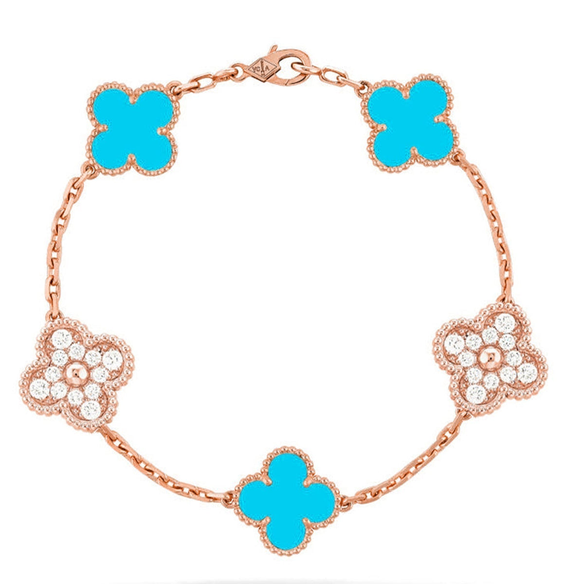 [Cyra] New  CLOVER 5 MOTIF TURQUOISE BRACELET COLLECTION
