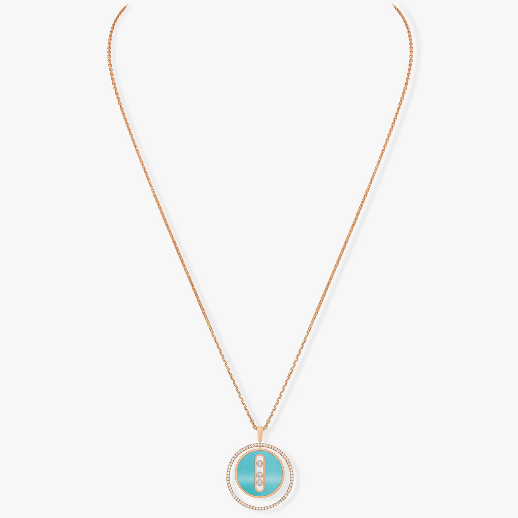 [Cyra]   MOVE 3 DIAMONDS KETTE AUS TÜRKIS, ROSÉGOLD UND DIAMANTEN