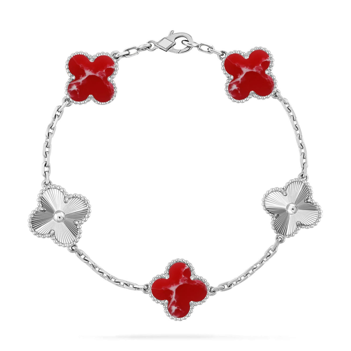 [Cyra] New CLOVER 5 MOTIF RED PATTERN BRACELET COLLECTION