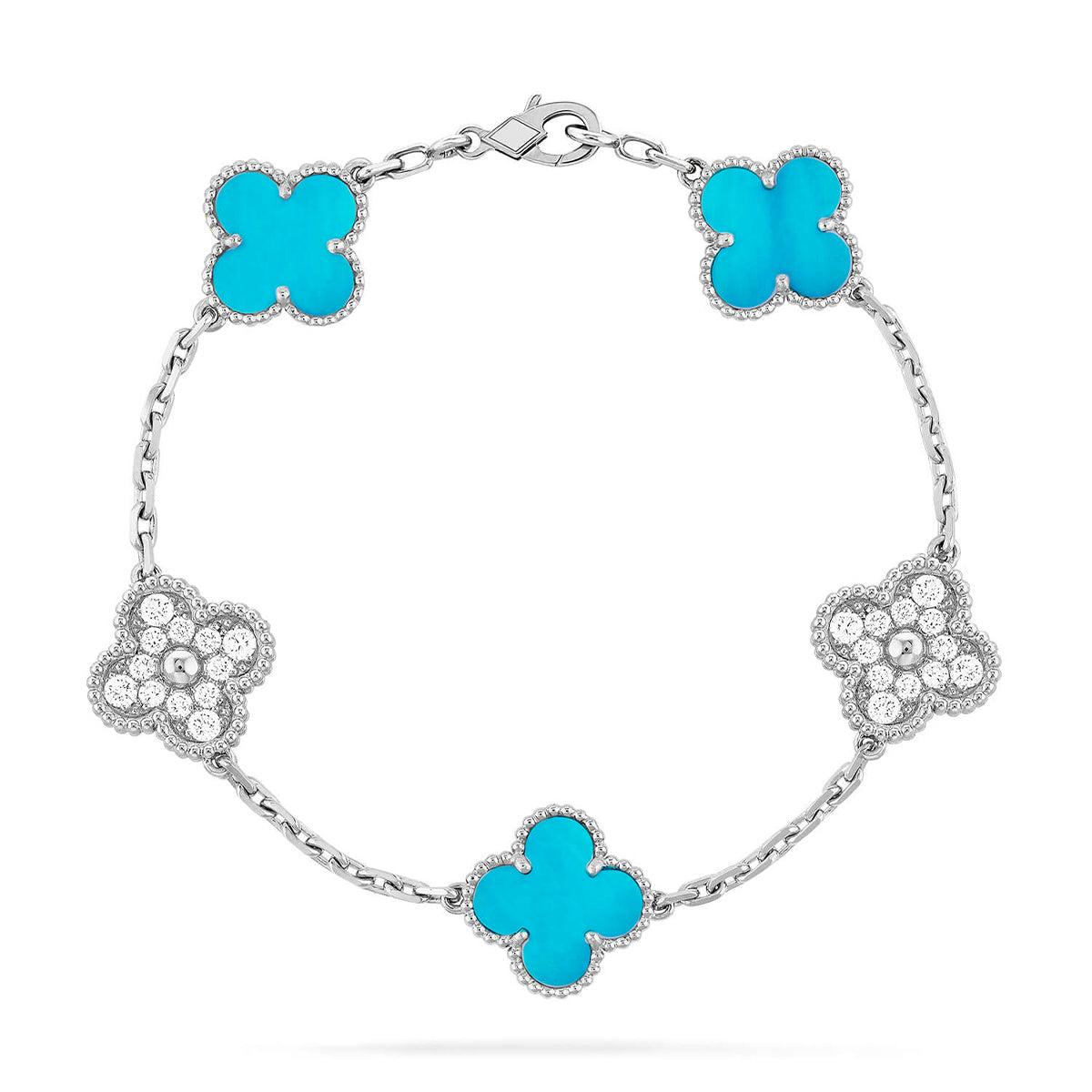 [Cyra] New  CLOVER 5 MOTIF TURQUOISE BRACELET COLLECTION
