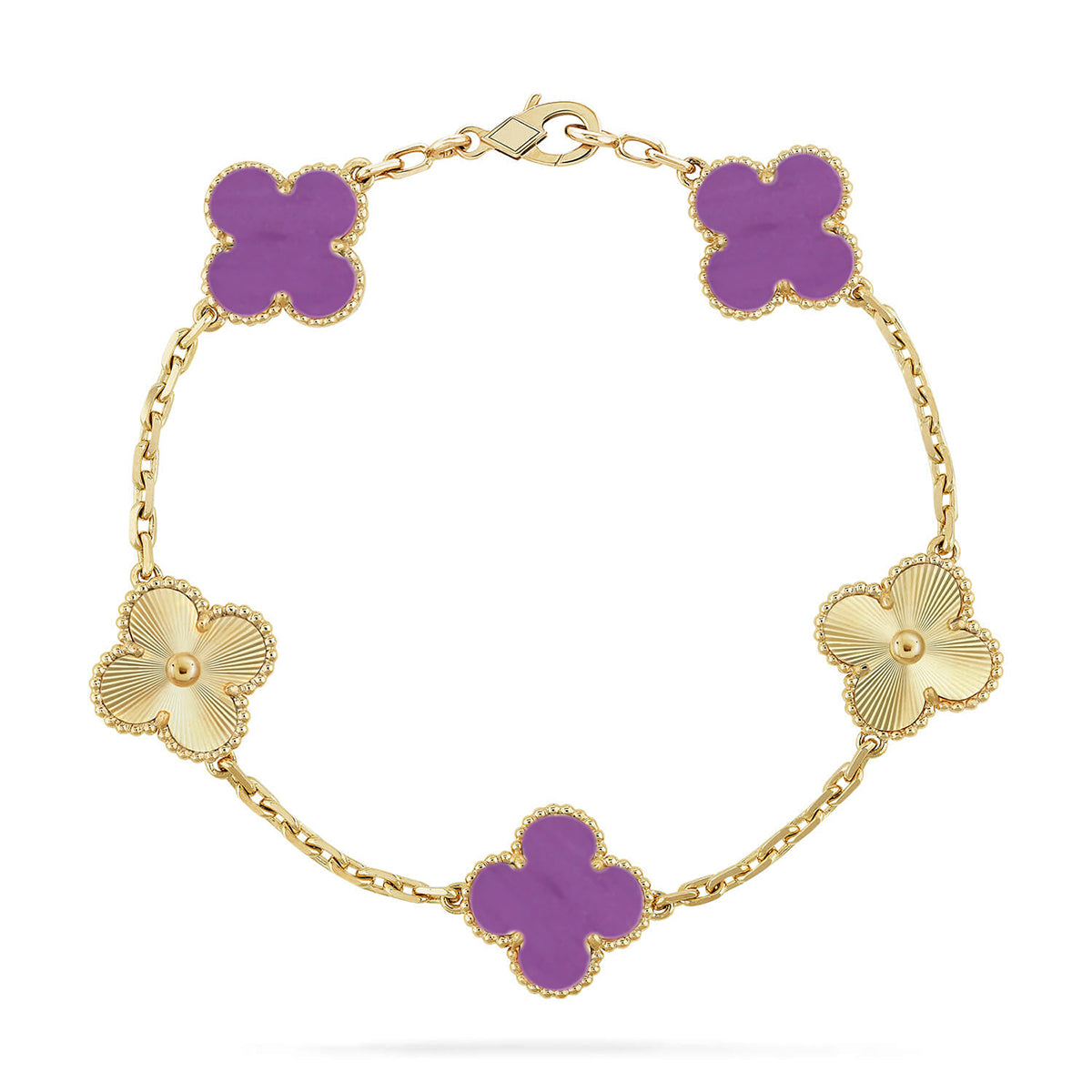 [Cyra] New  CLOVER 5 MOTIF VIOLET BRACELET COLLECTION