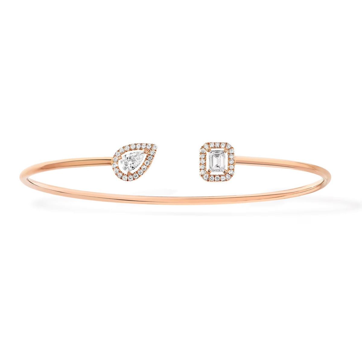 [Cyra] JONC FLEX MY TWIN TOI & MOI SILVER DIAMOND BRACELET