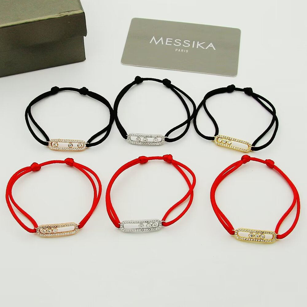 [Cyra] Messika Care(s) pink cord pavé bracelet
