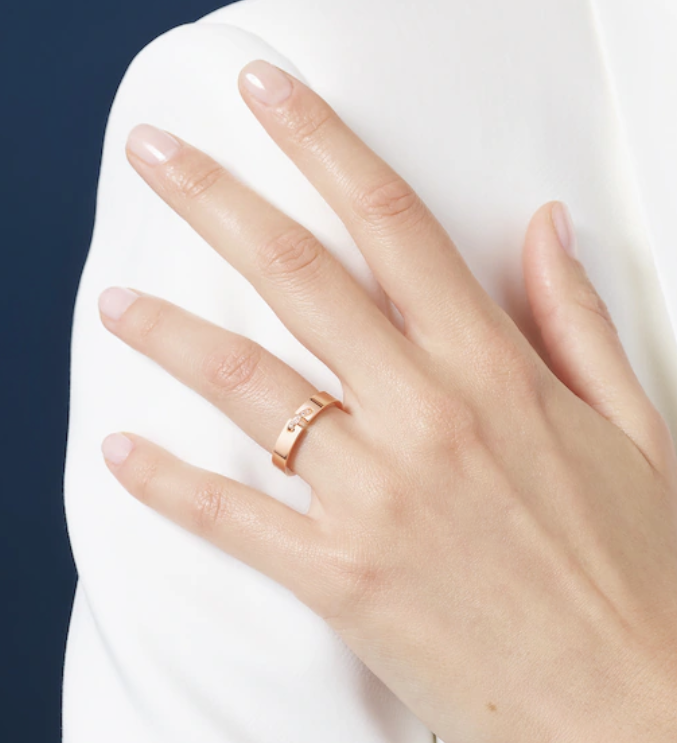 [Cyra]  ALLIANCE RING LIENS VIDENCE DIAMANT 4MM