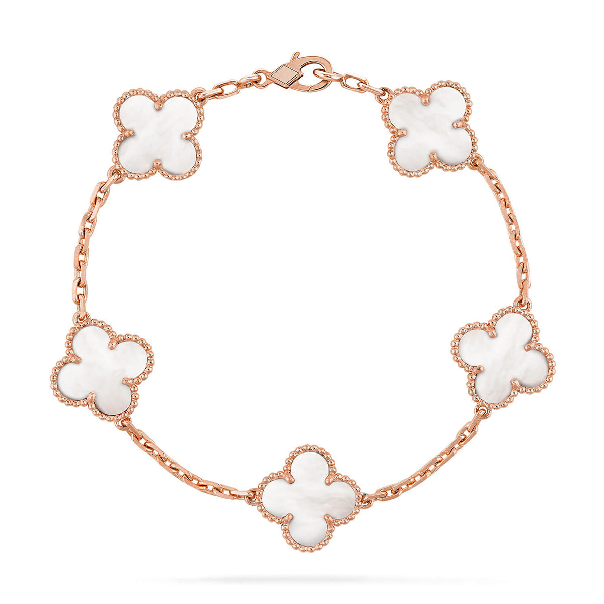 [Cyra] New CLOVER WHITE PEARL MOP 5 MOTIF BRACELET COLLECTION