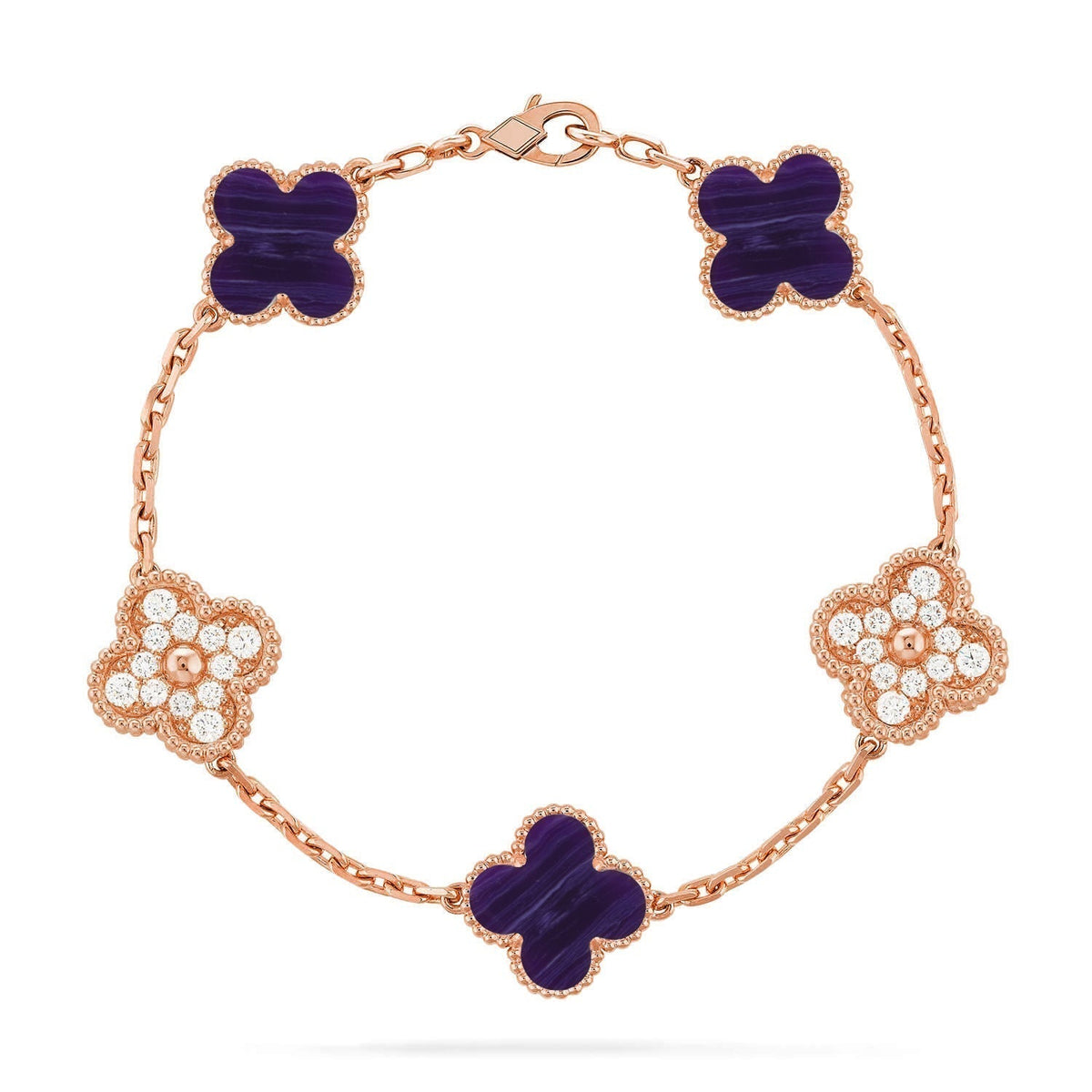 [Cyra] New CLOVER 5 MOTIF PURPLE STRIPES BRACELET COLLECTION
