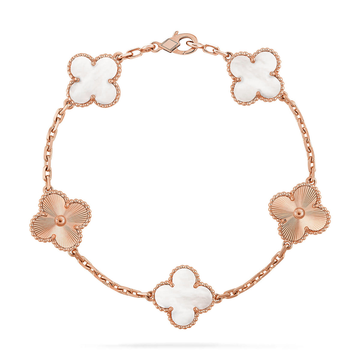 [Cyra] New CLOVER WHITE PEARL MOP 5 MOTIF BRACELET COLLECTION