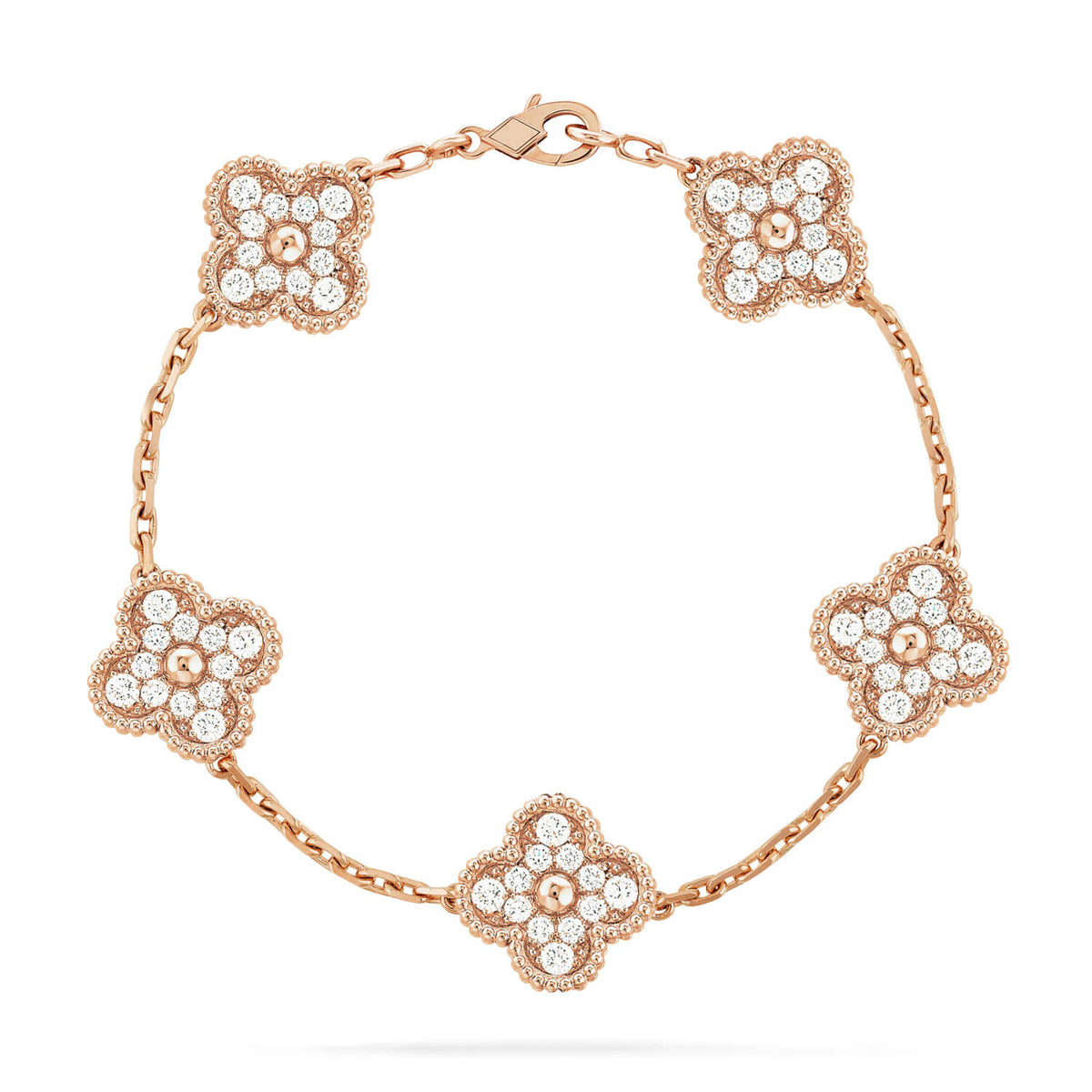 [Cyra]  New  CLOVER 5 MOTIF FULL DIAMOND BRACELET COLLECTION