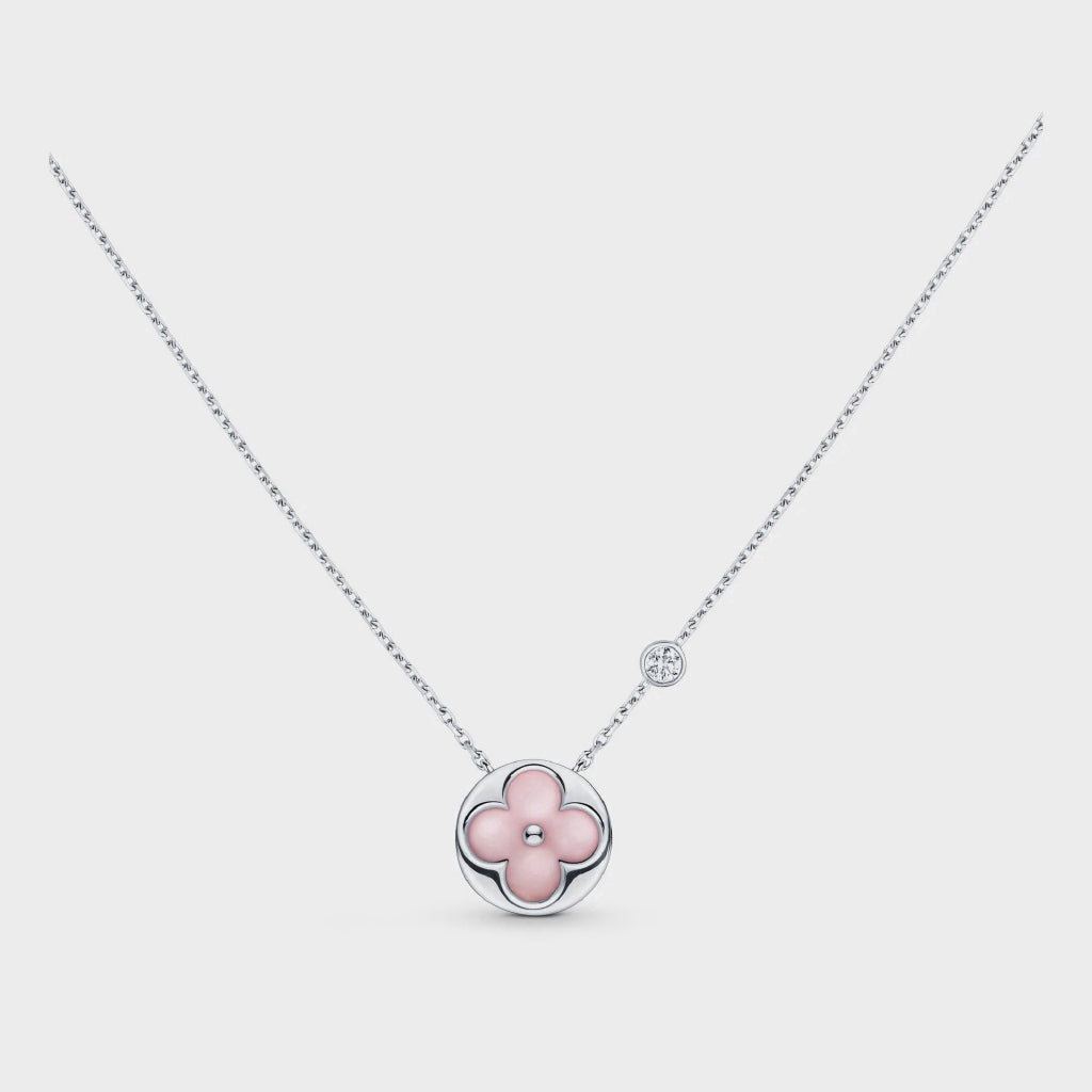 [Cyra]  SUN MOTIF PINK MOP SILVER BRACELET