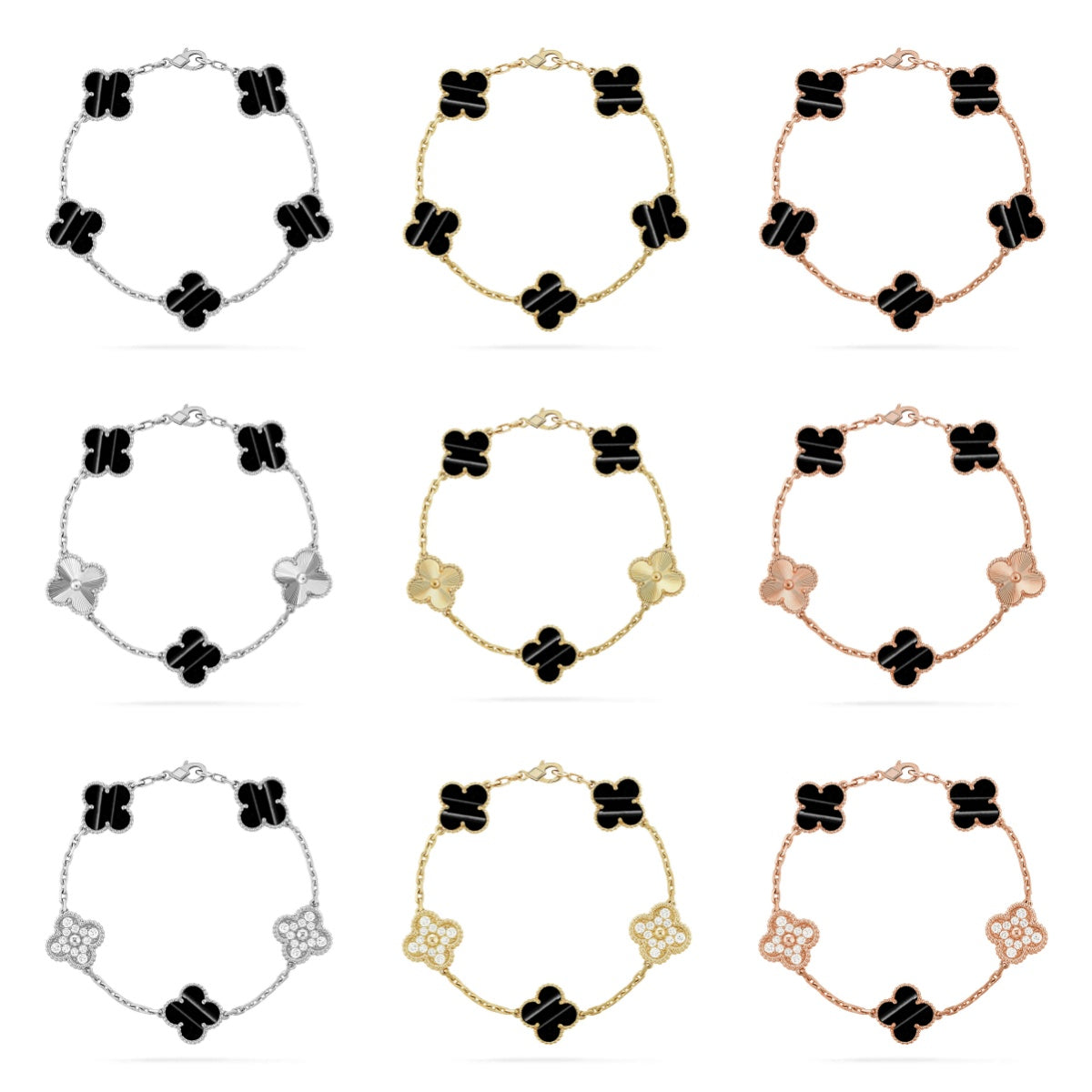 [Cyra] New  CLOVER 5 MOTIF PULSAR STONE BRACELET COLLECTION