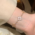 [Cyra]  CLOVER 5 MOTIF PINK BLUE RED WHITE BRACELET