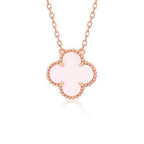 [Cyra] CLOVER 15MM ROSA PERLMUTT EINZELBLÜTEN-HALSKETTE