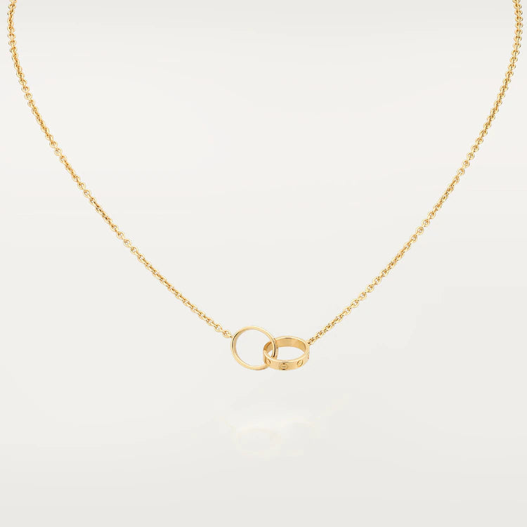 [Cyra]  LOVE NECKLACE DOUBLE RING GOLD