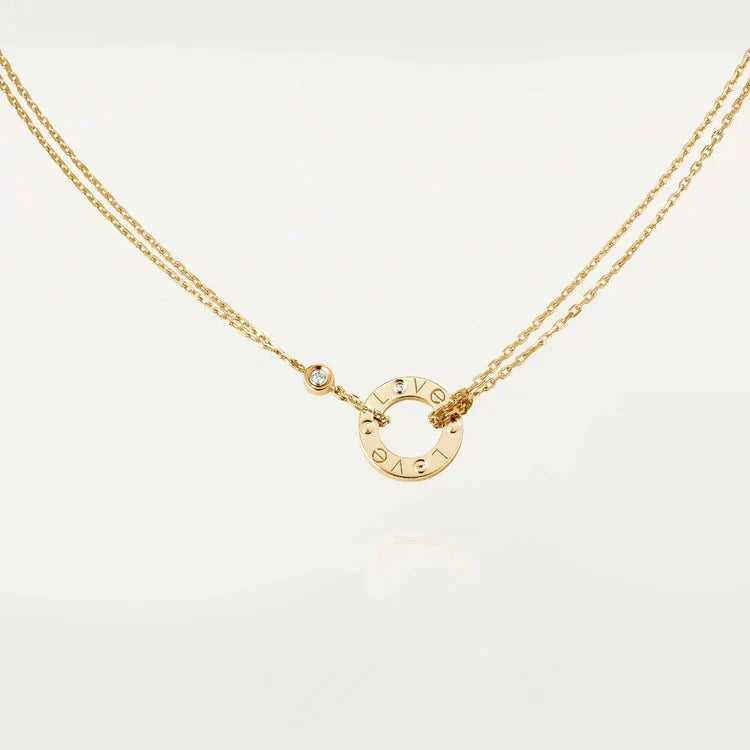 [Cyra]  LOVE NECKLACE 16MM 2 DIAMONDS