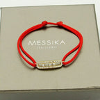 [Cyra] Messika Care(s) Armband aus rosafarbenem Kordel mit Pavé-Besatz