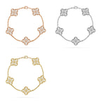 [Cyra]  New  CLOVER 5 MOTIF FULL DIAMOND BRACELET COLLECTION