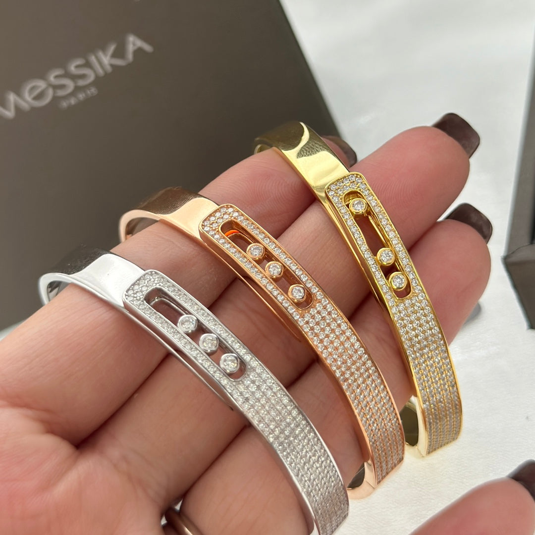 [Cyra] Move Noa Rose Gold Pavé Diamond Bangle Bracelet