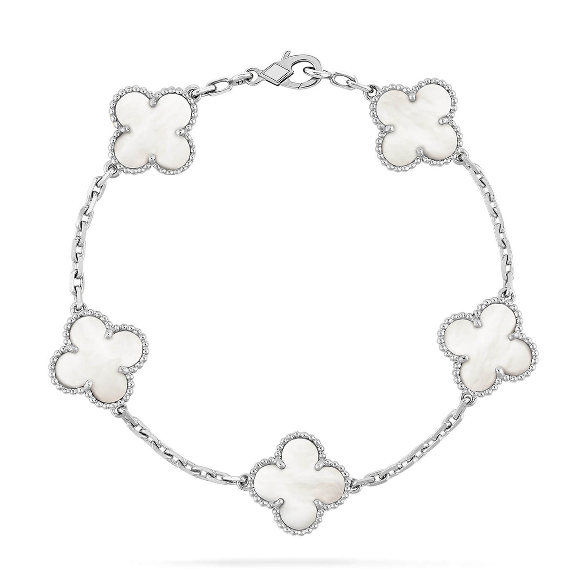 [Cyra] New CLOVER WHITE PEARL MOP 5 MOTIF BRACELET COLLECTION