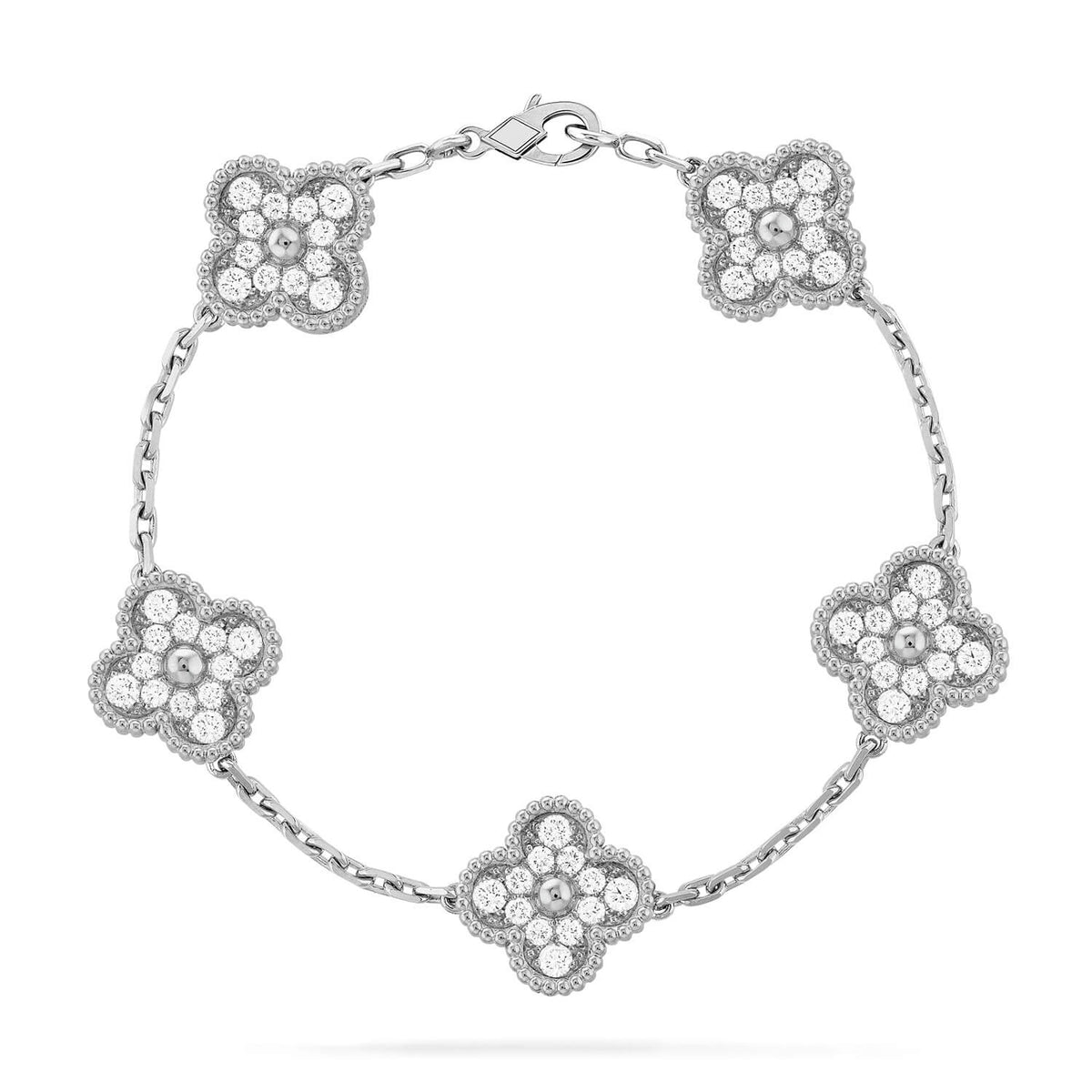 [Cyra]  New  CLOVER 5 MOTIF FULL DIAMOND BRACELET COLLECTION